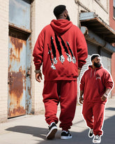 Big & Tall Men's Red Graffiti-Print Hoodie Set